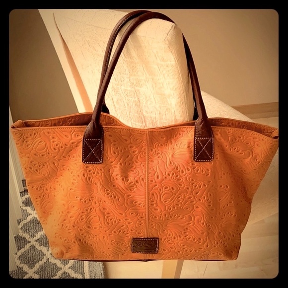 Handbags - Orange Leather Tote